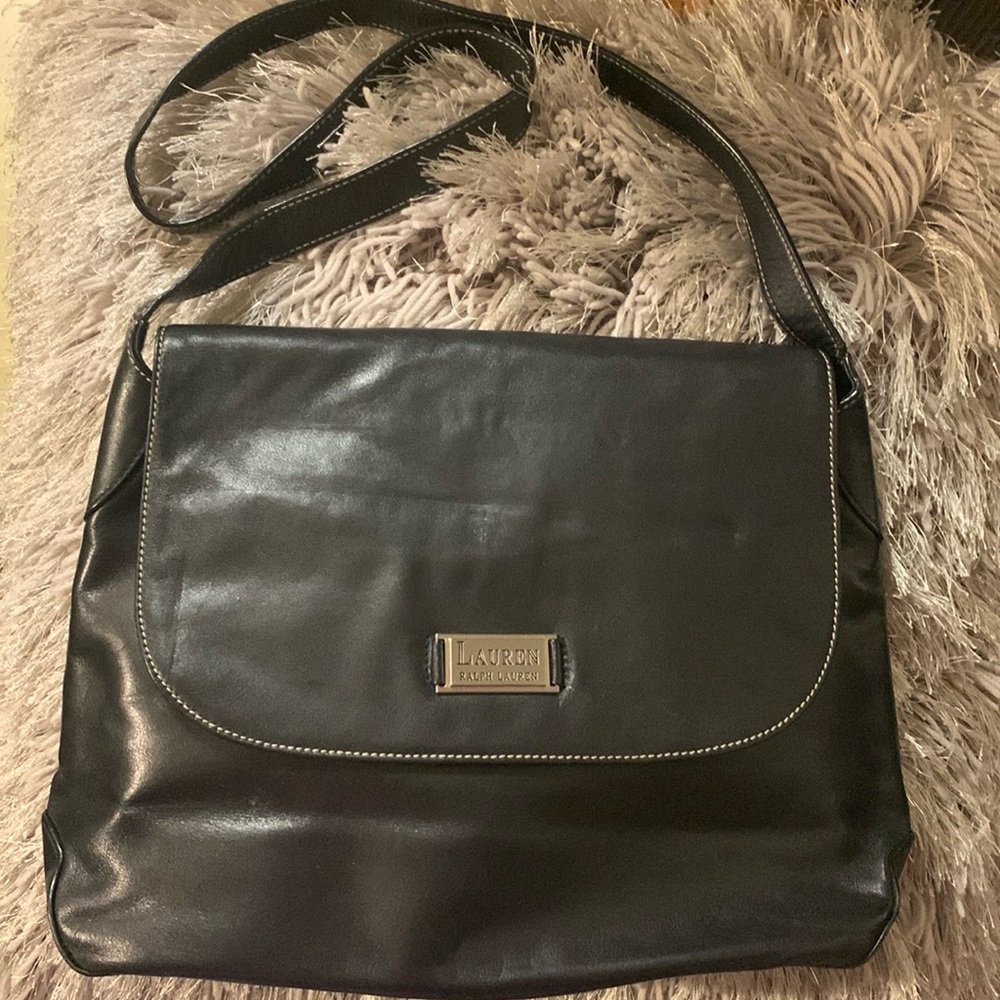 🎉5X HOST PICK🎉 Lauren Ralph Lauren Vtg Black Leather Shoulder Bag